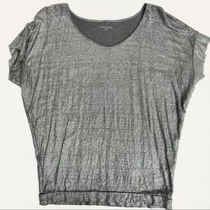 Eileen Fisher Metallic Gray Top, size M